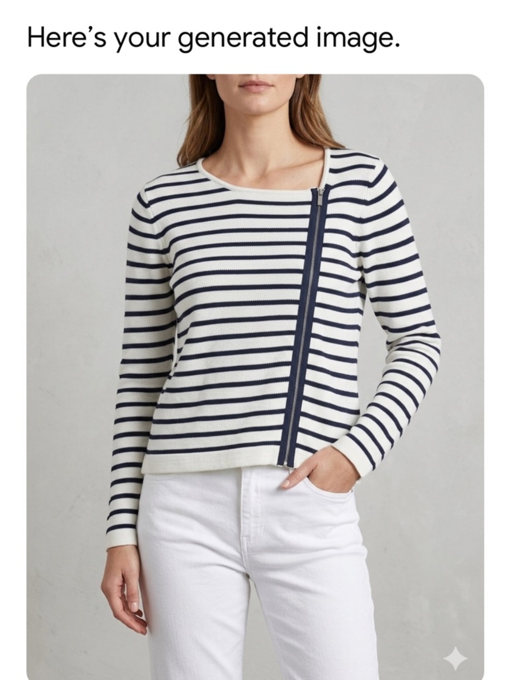 KIER + J Nautical Navy & White Striped Cotton Knit Sweater